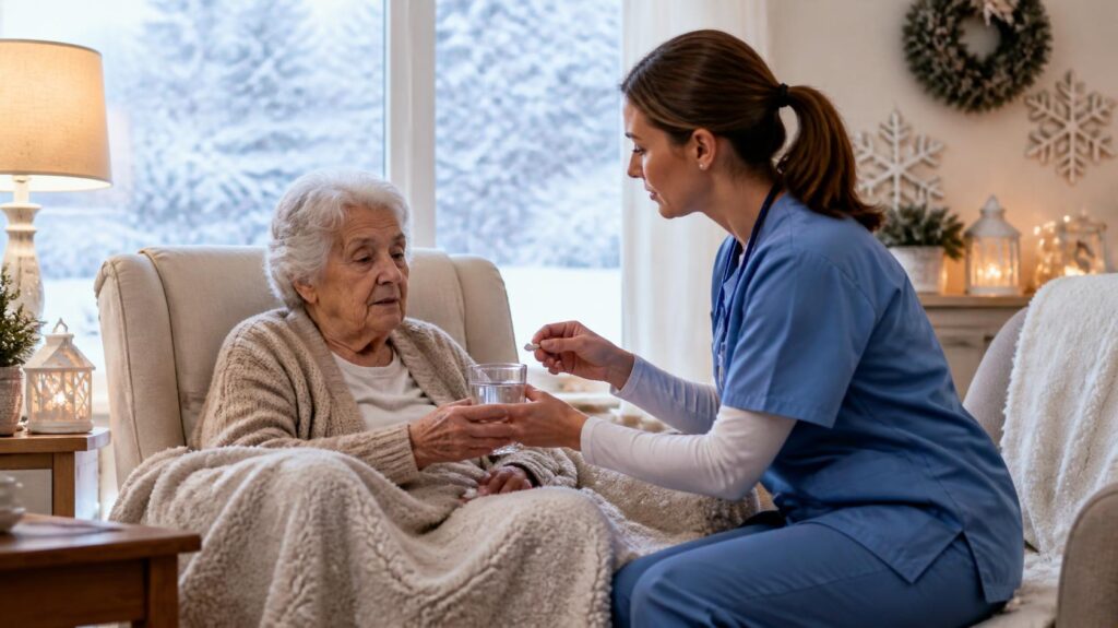 Elderly Parent Needs Home Care. Flu and winter.